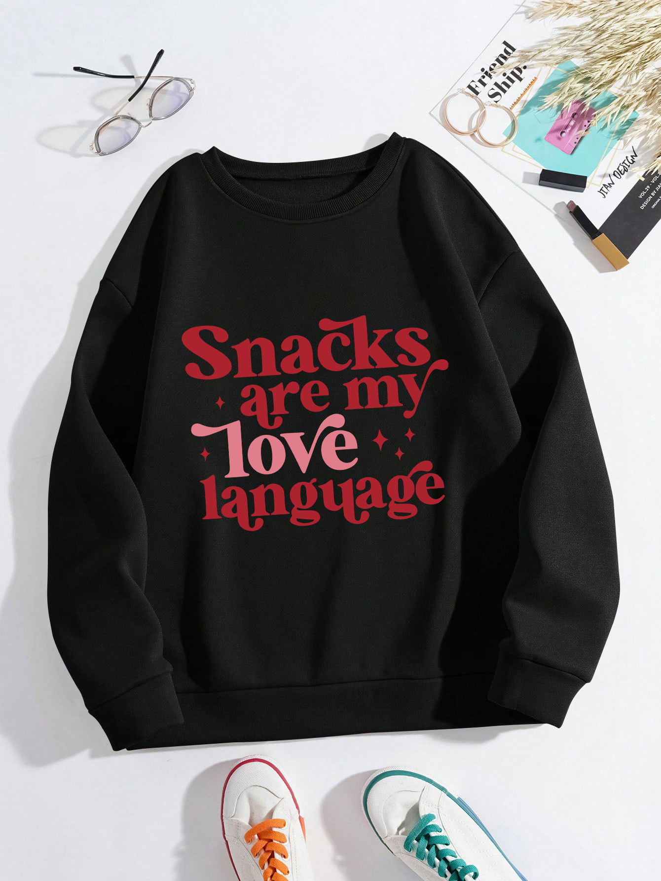 Pure cotton sweater women's 2025 new black spring and autumn American letters women's fashion high street casual coat