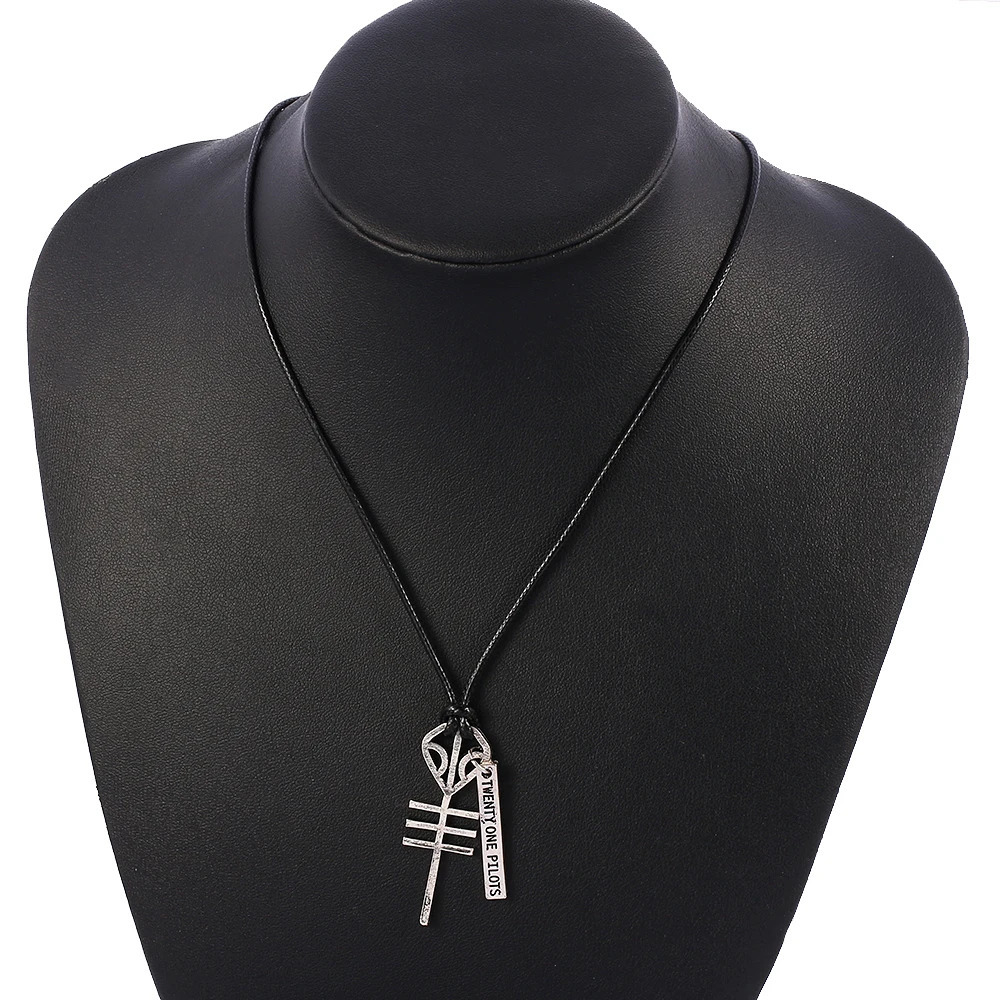 Twenty One Rock Band Necklaces Pendants Cord BFF Friends Skeleton Necklace Punk Men Women Music Hip Hop Jewelry y250704