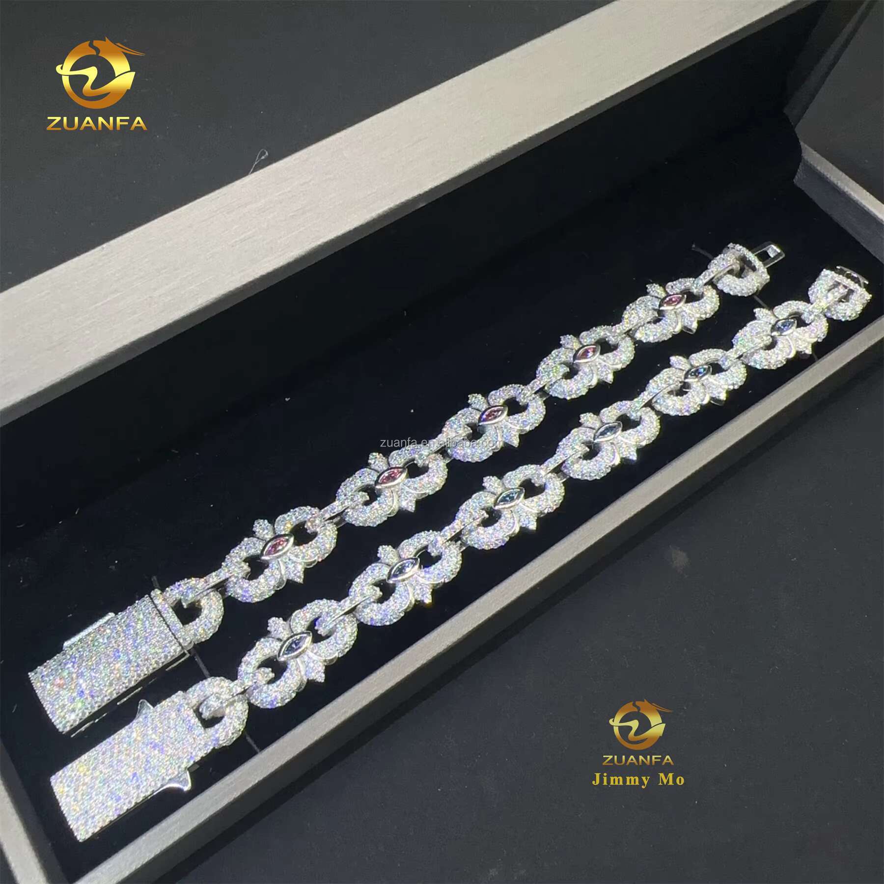 New Arrivals Fashion Style GRA Certificate S925 Silver Jewelry Iced Out Men VVS Moissanite Miami Infinity Cuban Link Bracelet