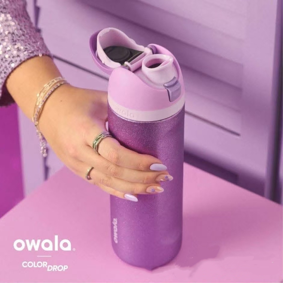 OWALA Water Bottles Stainless Steel Water Bottle 24oz, 304 Vacuum Insulated Tumbler with Fruit Infuser - Double Wall Thermos for Sports And Travel 070