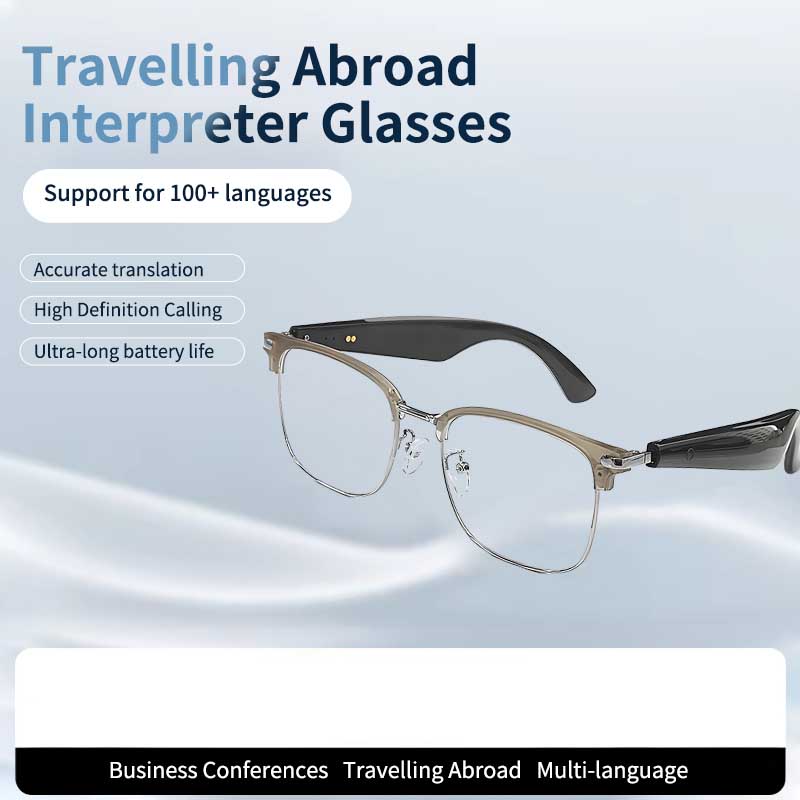 LIGE Polarized Bwireless call sunglasses sports smart glasses, built-in microphone and open music speaker, Al intelligent WirelessTranslation Glasses