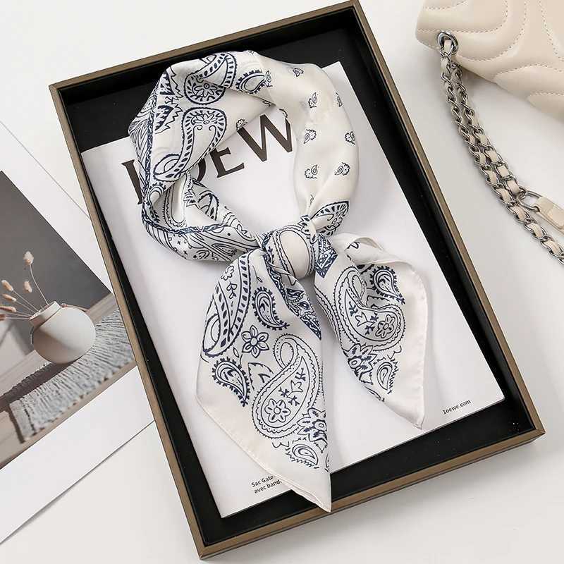 68*68cm Fashion Paisley Print Kerchief Women Hair Scarf Silk Headband Bandana Head Scarves Female Square Hijab Scarves For Ladies M250709