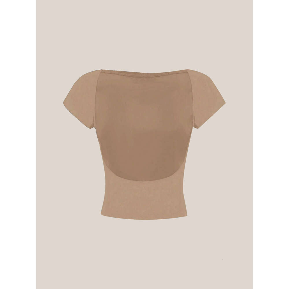 Y2k Summer New Knitted Backless T-Shirt Women's Sexy Slim Fit BM B5