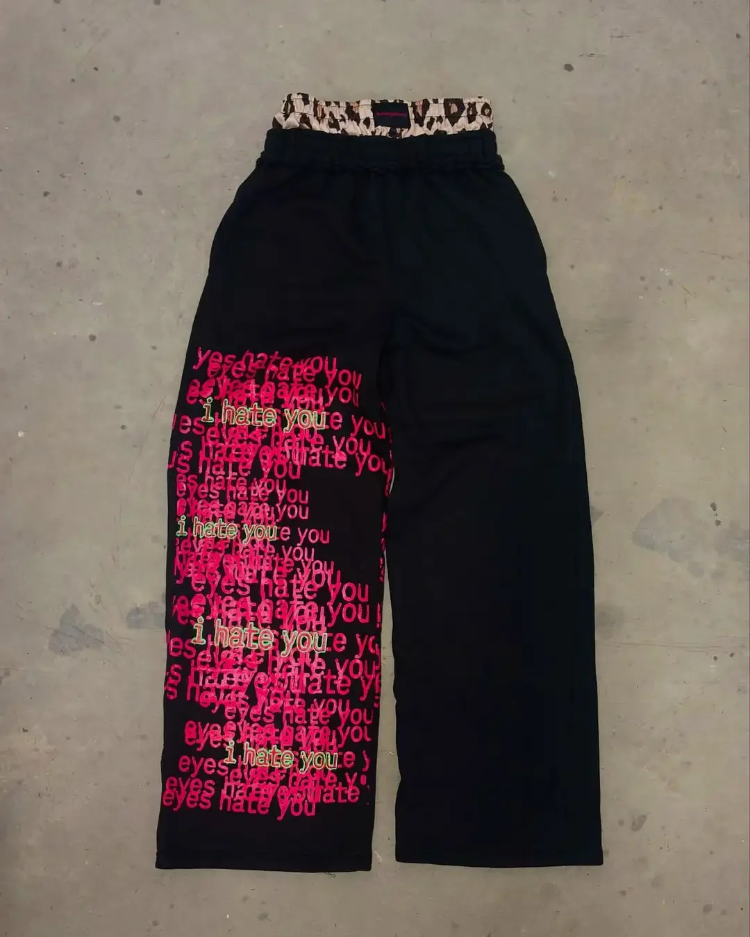 Eyehategarments Retro Double Waist Street Men Pants Hip-Hop Gothic Harajuku Loose Pants Y2K Letter Pattern Sports Pants 250708