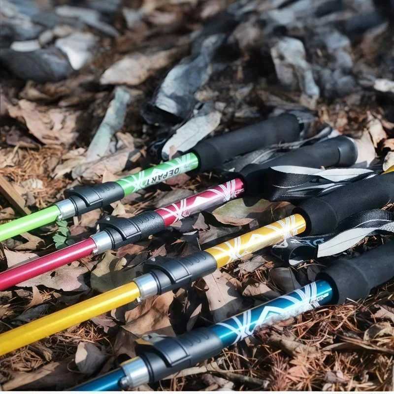 5-section folding outdoor hiking pole lightweight and stretchable hiking and mountain climbing pole for the elderly Y250709