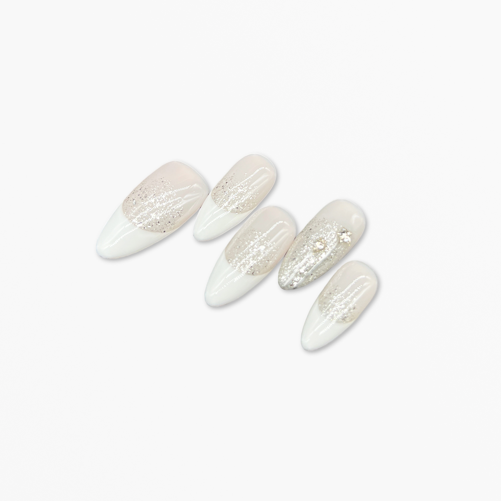 10 pieces of artistic hand-painted starry-eyed glittering false nails, the best gift to decorate yourself