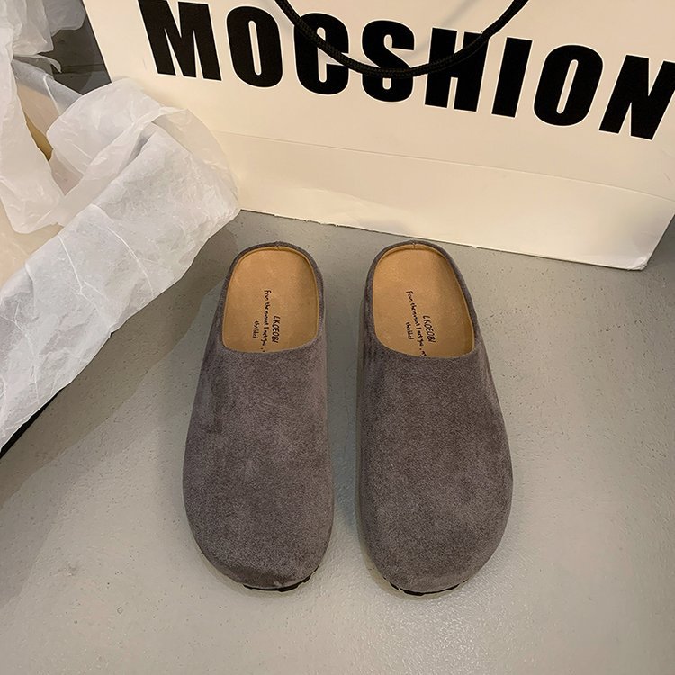 2025 hot new free shipping designer slippers for womens flat slippers grey yellow khaki pink New versatile soft sole casual single shoe