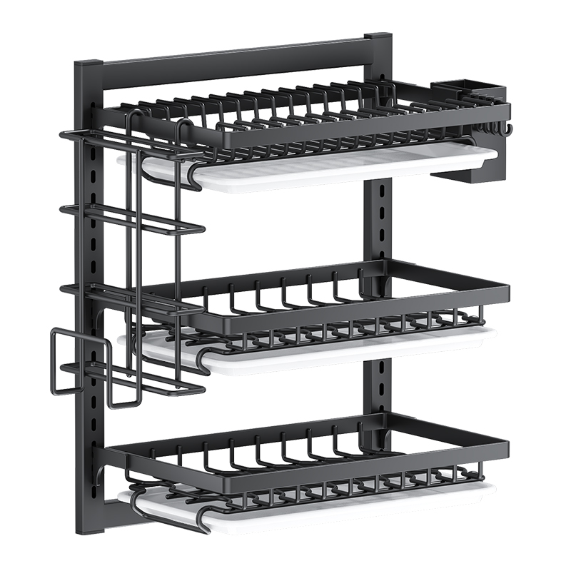 Modern Wall-Mounted Plate Rack for Kitchen Storage