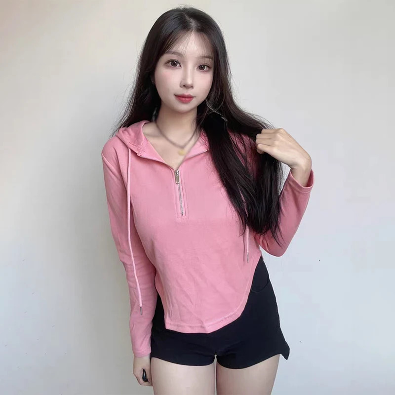 Hoodies Women Casual Simple Zipper Long Sleeve Slim Streetwear Sweatshirts for Spring and Autumn Thin Clothes Solid Color 250709