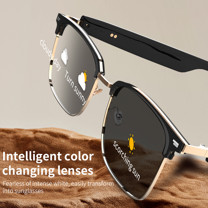 LIGE Smart Bluetooth sunglasses UV400 for both men and women, audio glasses with open-ear speakers, music control, calls, voice assistant, suitable fo