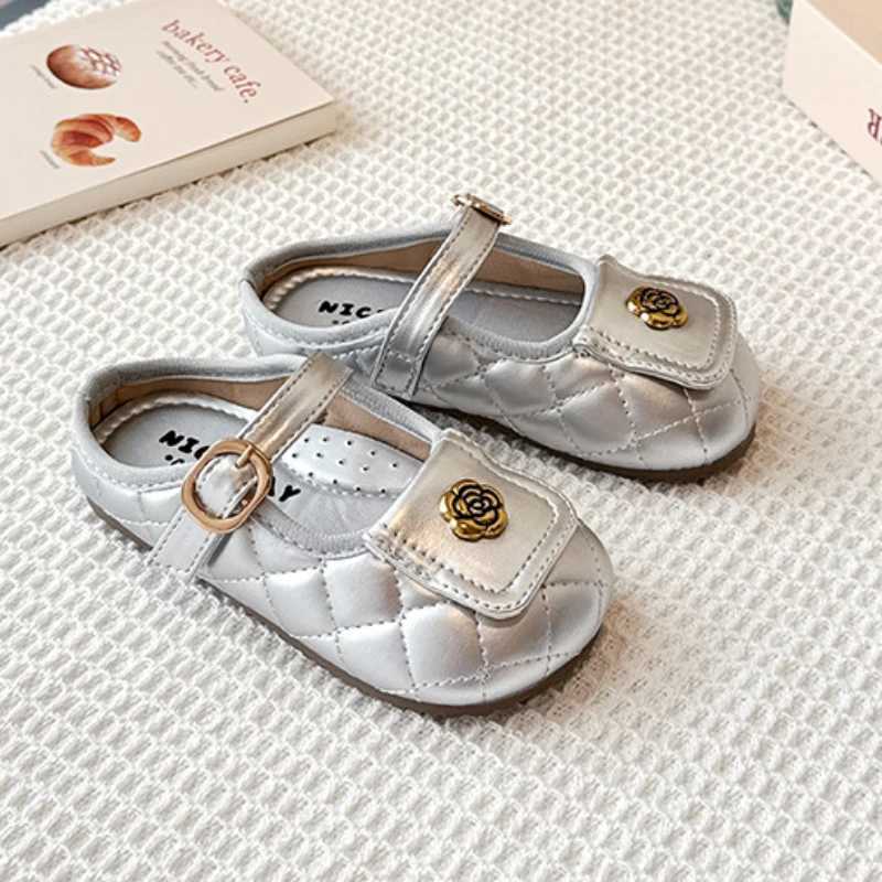 2025 Summer New Children Leather Shoes for Girls Fashion Korean Sle Soft Bottom Anti-slippery Versatile Chic Princess ShoesXJ2507