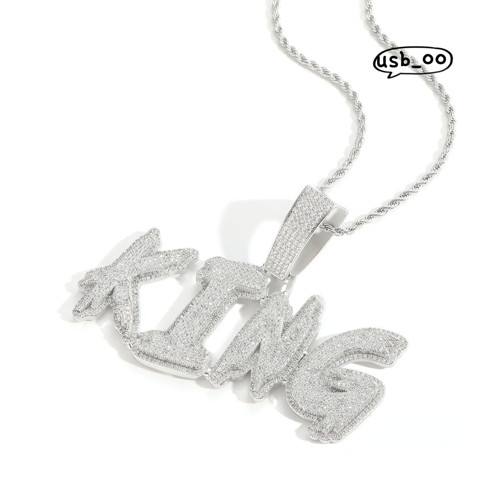 Burr Fashion Custom Hiphop Pendant Letter Name Pendant Necklace Gold Plated VVS Moissanite Name Pendants Couple Diamond Necklaces