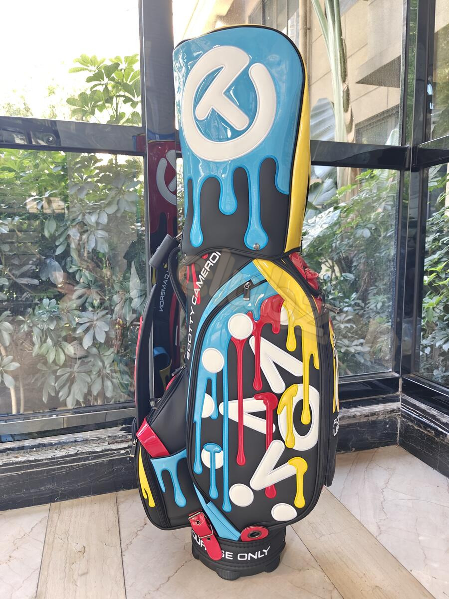 Golf bag portable stand golf ball bag (men's and women's version) 2025 new style fashionable portable stand bag for golf clubs, PU waterproof