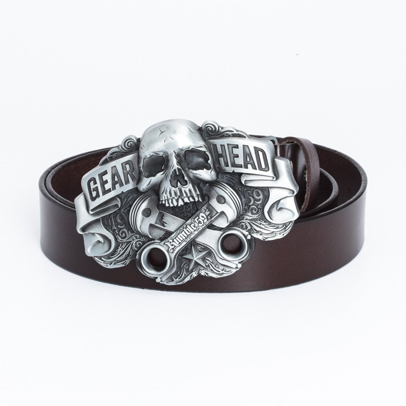 Connecting leather smooth buckle leather belt link iron splint buckle whole cowhide belt accessories punk rock bondage pants belt