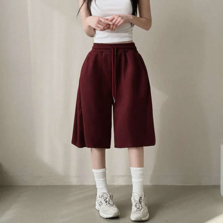 6 Colors Korean Summer Thin Capri Loose Wide-Leg Pants For Petite And Plus-Size Women Shorts New Style B5