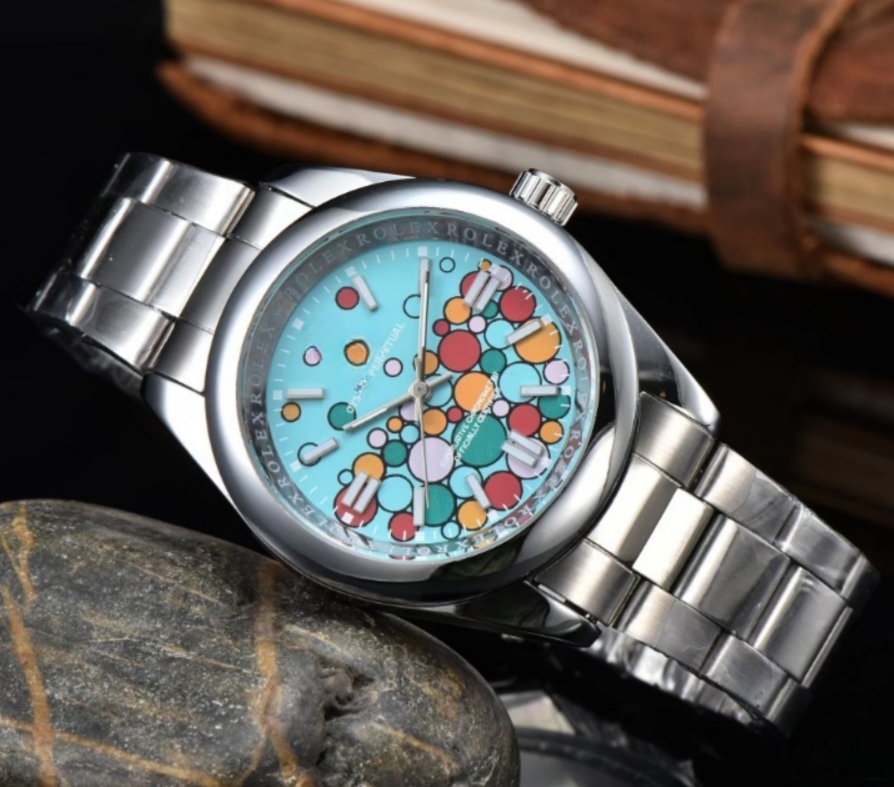 Mens Wommens Unisex Candy New Color Watches Full Stainless steel Luminous Waterproof Quartz Women Watch Couples Style Classic Wristwatches