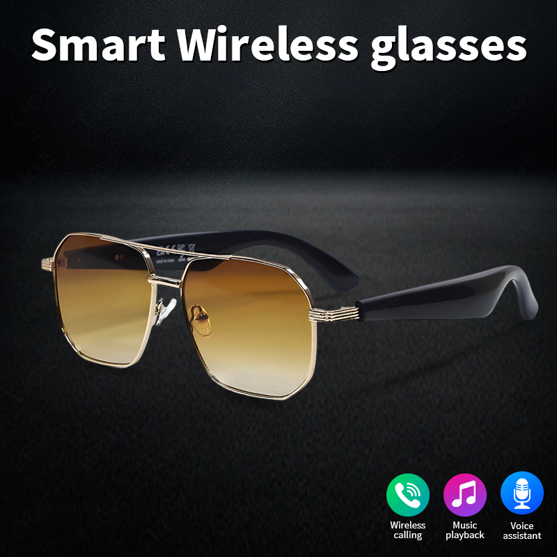LIGE wireless smart glasses polarized Wireless sunglasses sports smart glasses built-in microphone open music speaker wireless call music control AI t