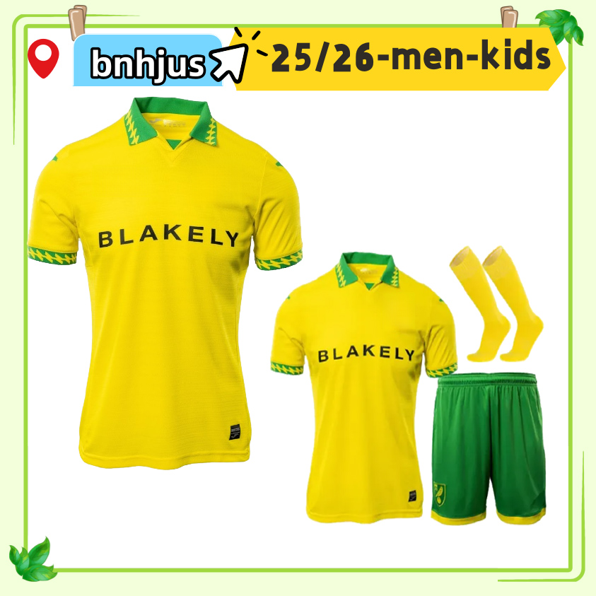 2025 2026 Norwich Cities Soccer Jerseys CASSERES DALLINGA CISSOKO SARGENT HUGILL RASHICA MCLEAN 25 26 Home Away Third Fans Men Kids Football Shirt Kit