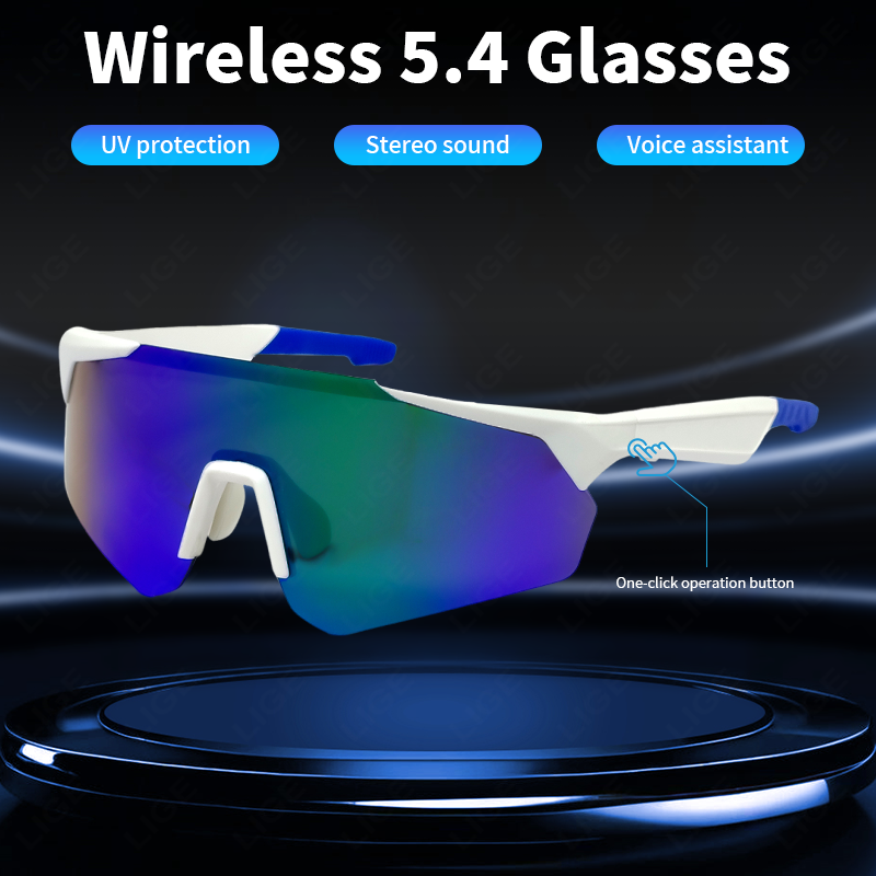 LIGE anti-blue light wireless smart glasses neutral style men and women universal sports cycling glasses multi-function sunglasses goggles