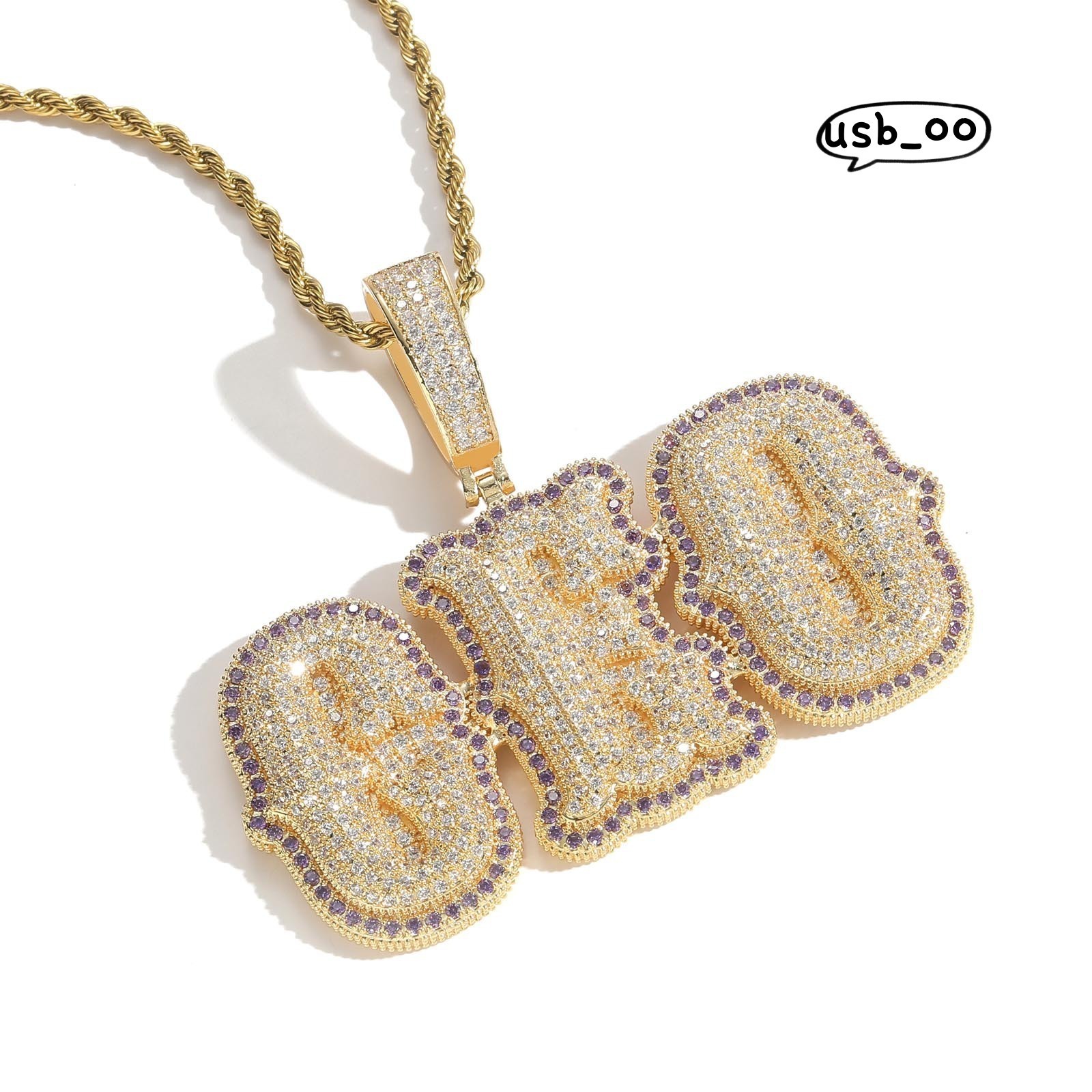 Hiphop Pendant Letter Pendant Custom Necklace DIY Name Necklace Patchwork Combination Letter Pendants for Couple