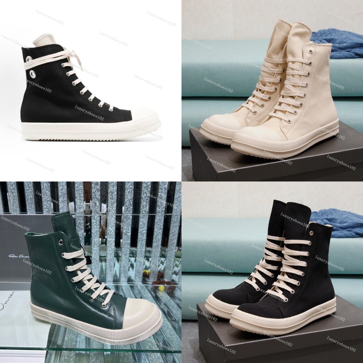 Designers Boot Leather Martin Boot Women Shoes Canvas Bootie Men Ankle Boots Rubber Sole Shoe Black White High Top Boot Casual Shoes