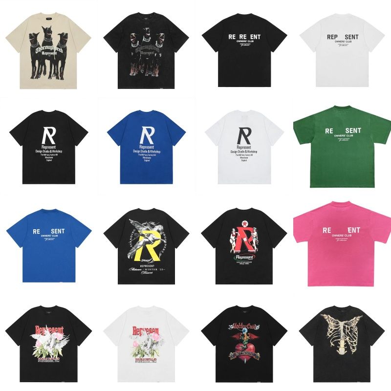 represenrt tshirt men designer shirt Mens Tshirts Printed letter Fashion man T-shirt Cotton Casual Tees Short Sleeve Hip Hop Streetwear Luxury representer t shirt