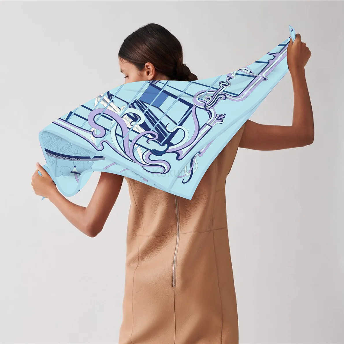 2025 New Design Twill Silk Scarf Luxury Brand 90cm Square Scarves Women Hijab Scarf Foulard Headband Neckerchief Bandana M250709