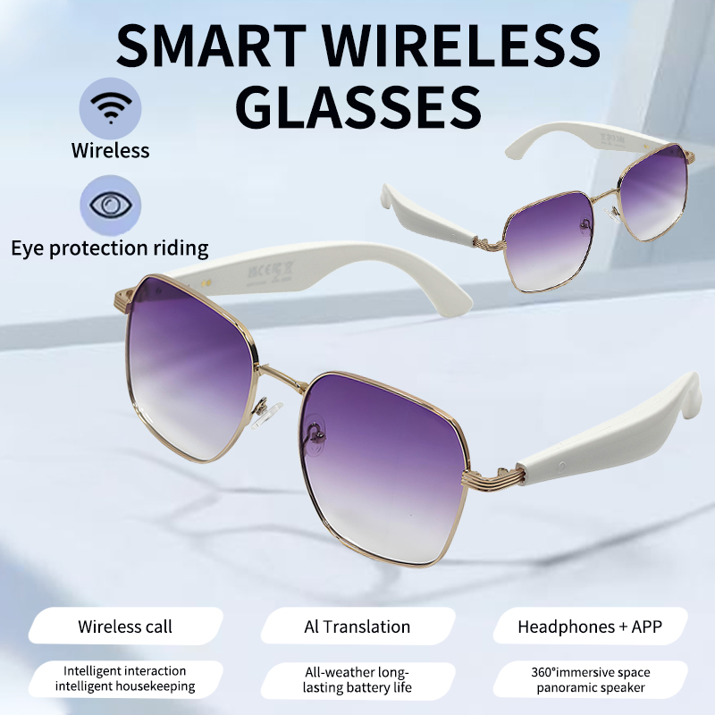 Polarized Bluetooth sunglasses, suitable for both men and women, sports sm, built-in microphone and open music speaker, art glasses