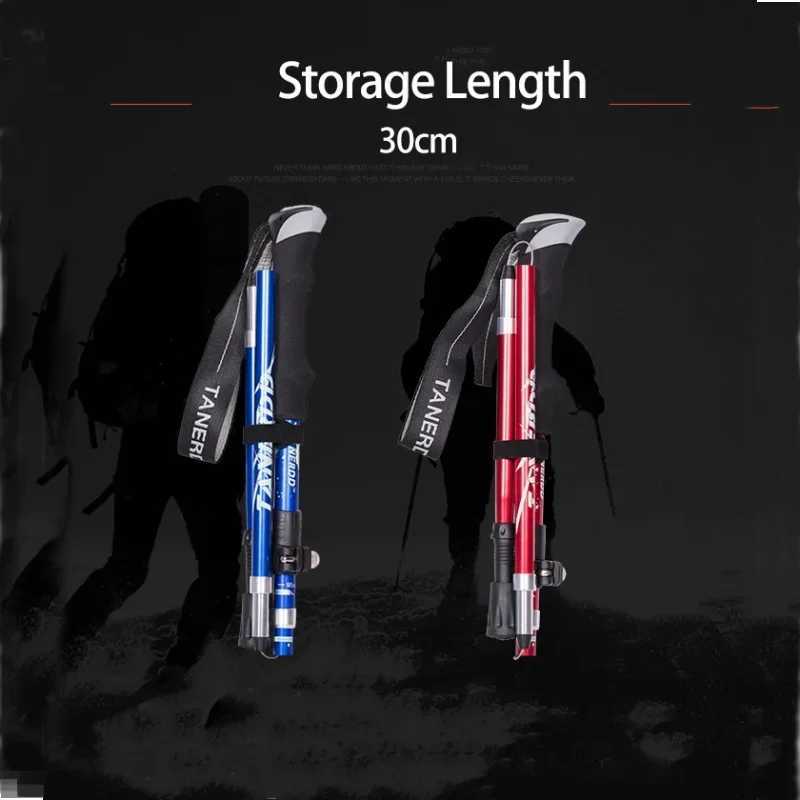 5-section folding outdoor hiking pole lightweight and stretchable hiking and mountain climbing pole for the elderly Y250709