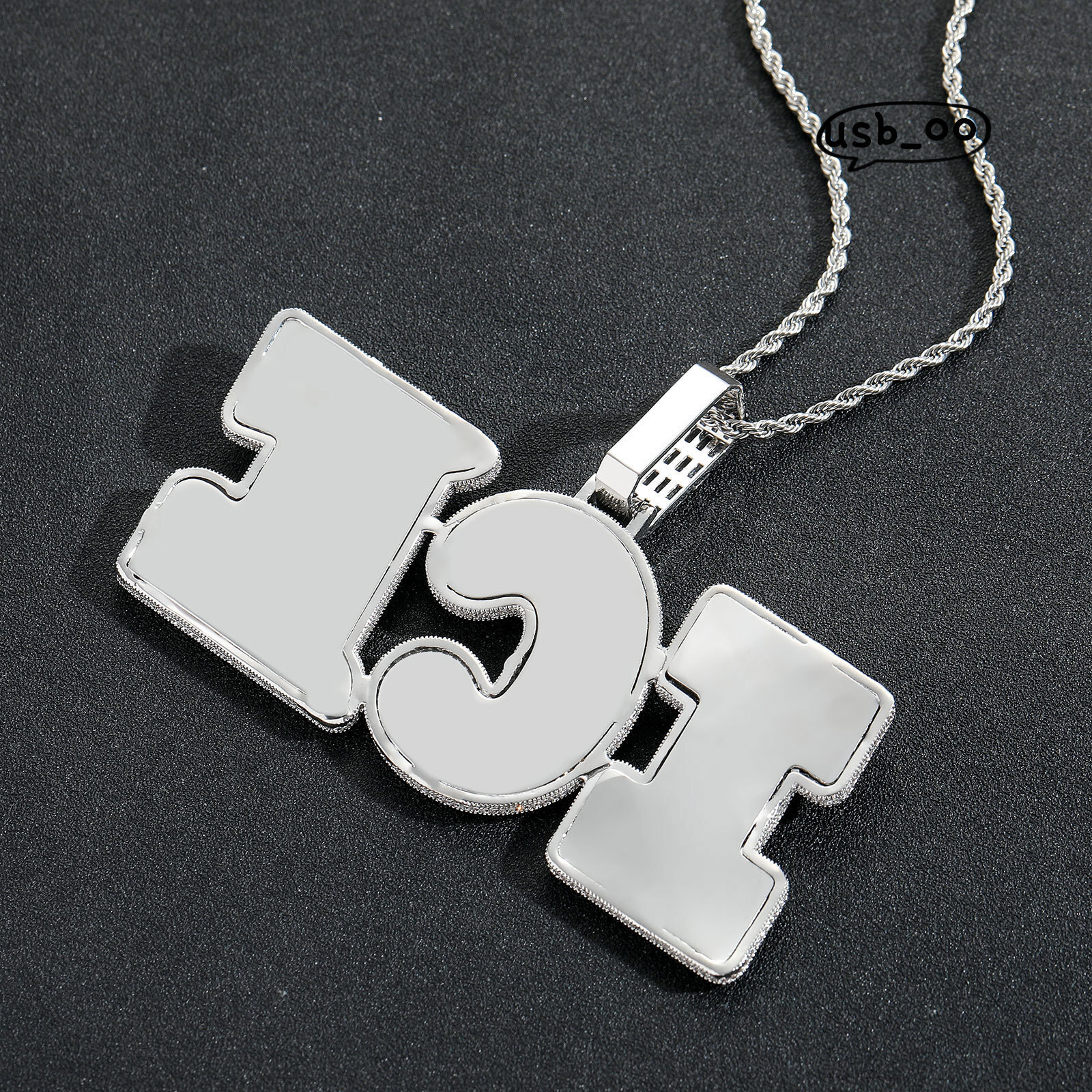 Letter Copper Italic Customized Splicing Name Pendant Necklace Personalized DIY Fashion Alphabet Pendants Couple Hip Hop Jewelry