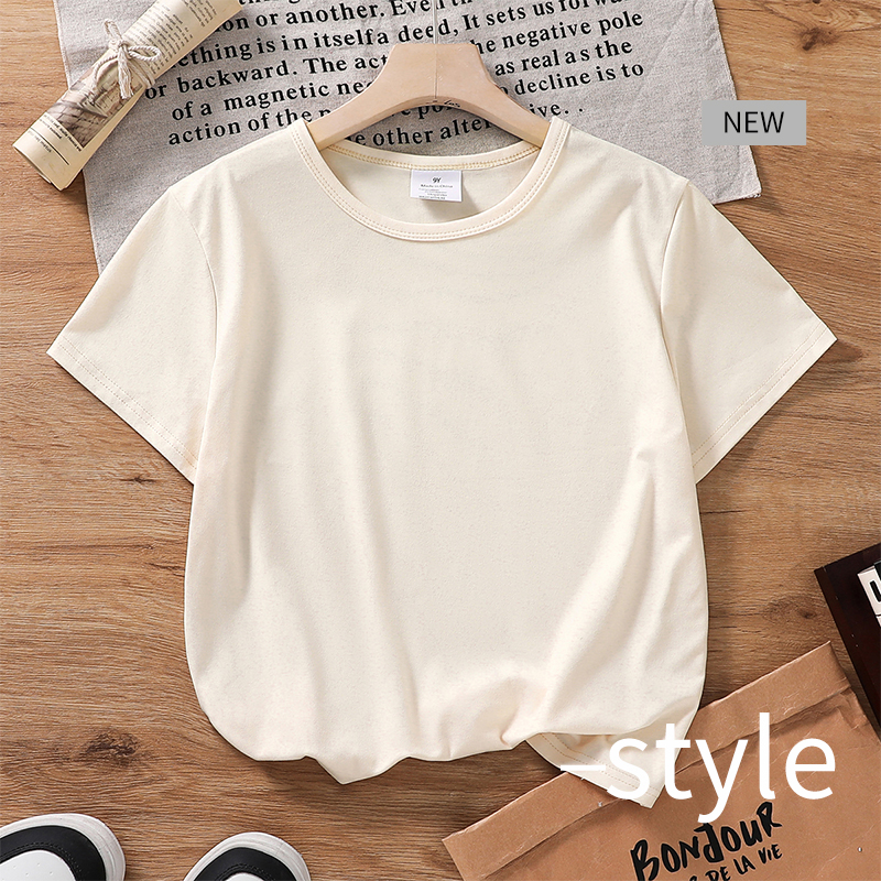 Solid color short sleeve T-shirt Men's Short Sleeve Cotton Tee: Light and Comfy Casual Wear Men's breathable slim thin summer
