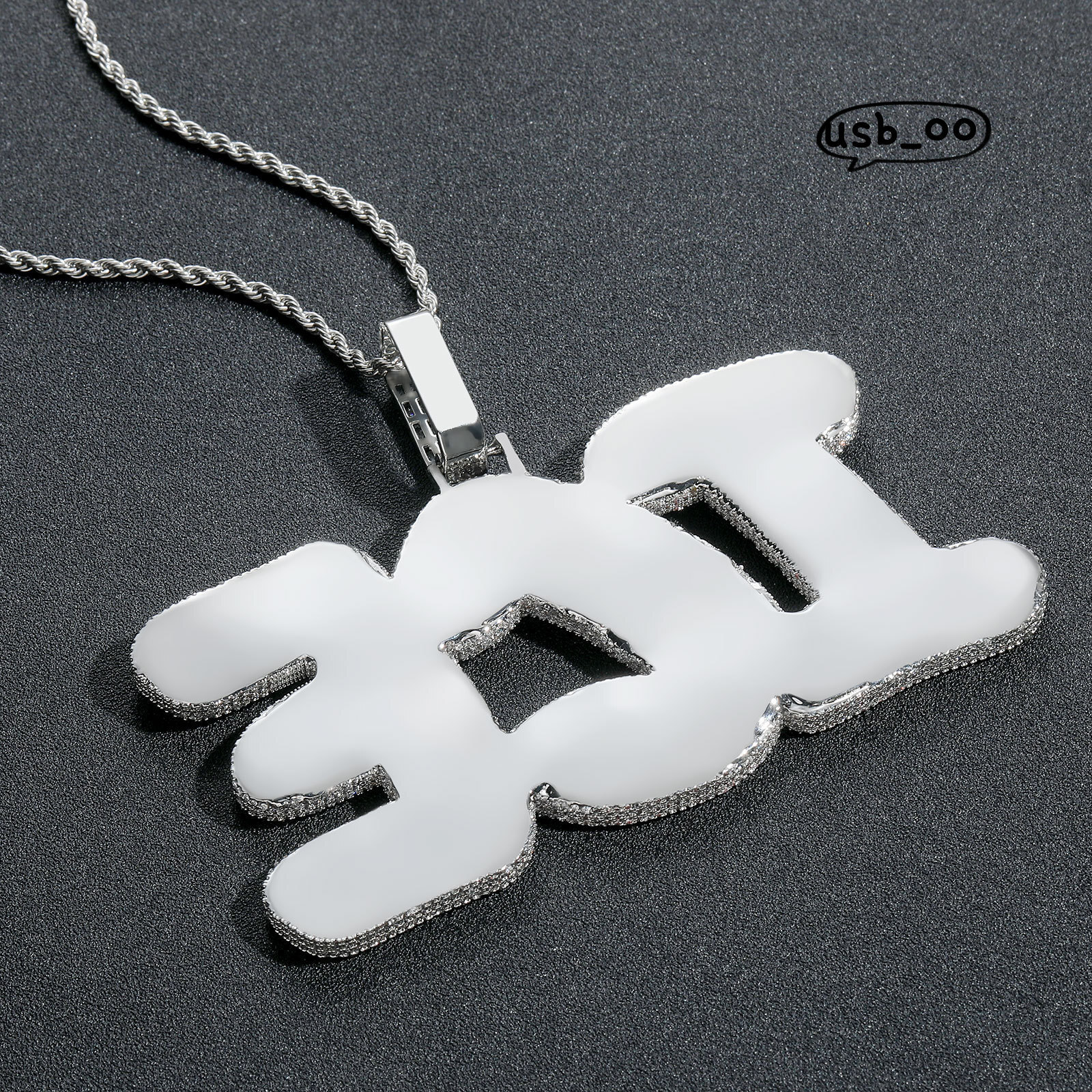 Moissanite Iced Out Gold Square Plated Custom Name Pendant Necklace Splicing Combination Letter Pendant Jewelry Hip Hop Men