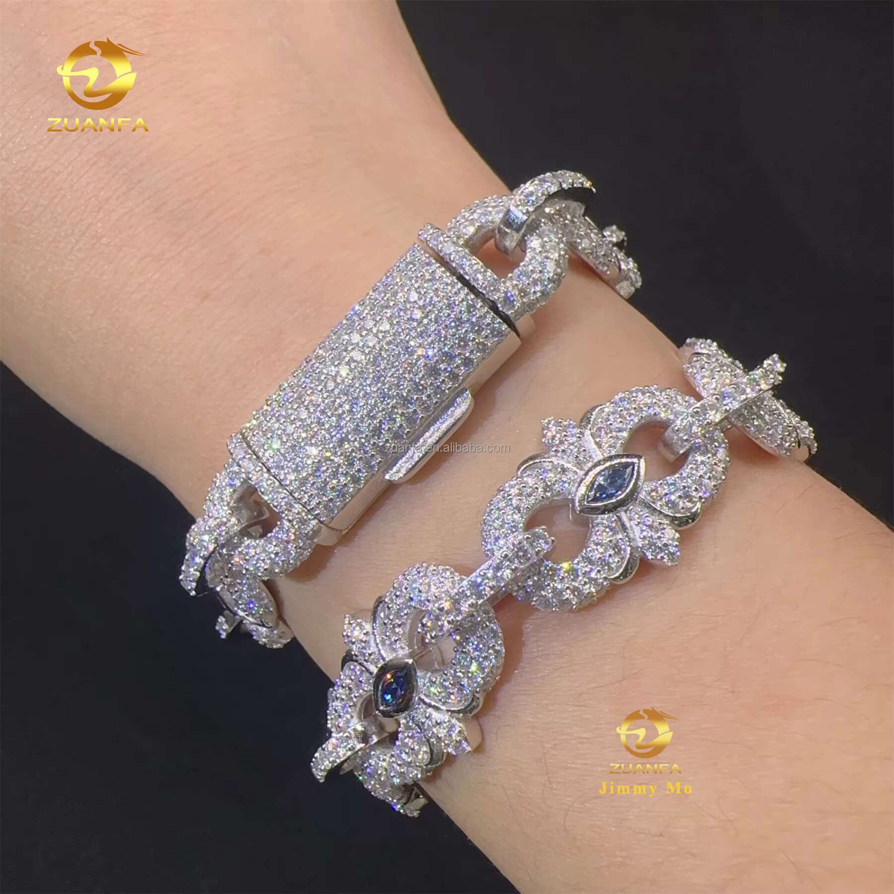 New Arrivals Fashion Style GRA Certificate S925 Silver Jewelry Iced Out Men VVS Moissanite Miami Infinity Cuban Link Bracelet