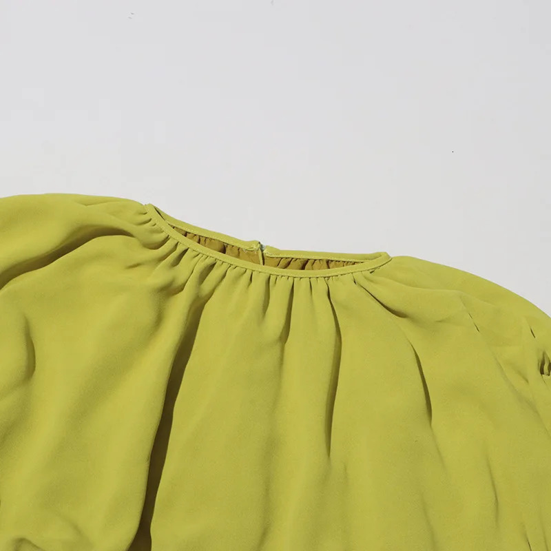 Autumn Fashion Round Neck Pleated Full Sleeve Short Top High Waist Long Skirt Two Piece Sets 250709