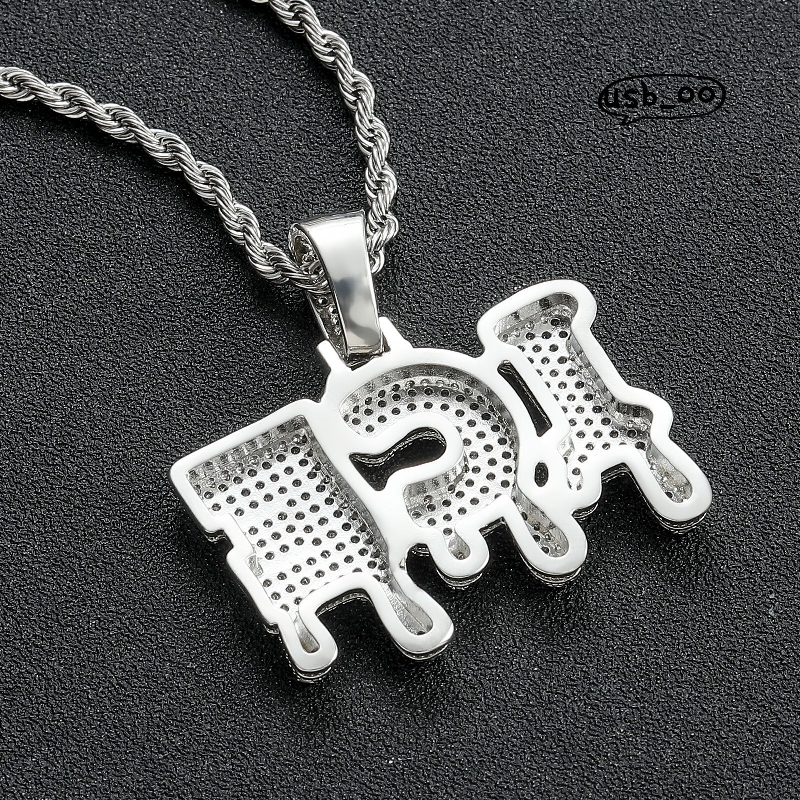 Drop Custom Water Hiphop Pendant Letter Pendant Necklace Real Gold Plated Full Moissanite DIY Patchwork Name Necklace for Couple