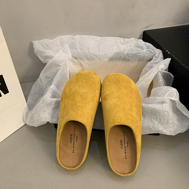 2025 hot new free shipping designer slippers for womens flat slippers grey yellow khaki pink New versatile soft sole casual single shoe