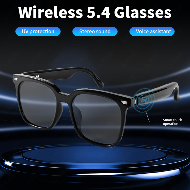 Polarized Bluetooth sunglasses, suitable for both men and women, sports smart glasses, built-in microphone and open music speaker,