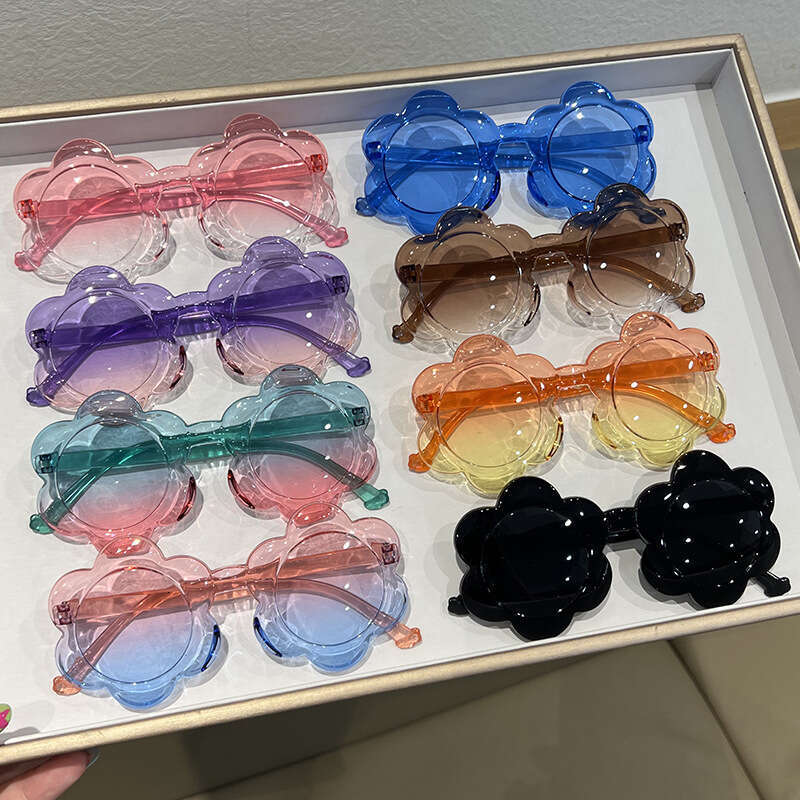 New One Piece Colorful Children s Round Frame Kids Glasses Sun Protection Baby Suower Sunglasses Z260305
