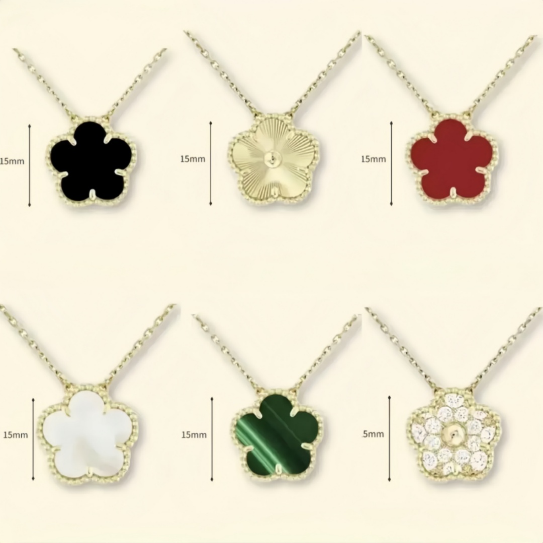 Pendant Necklaces clover necklace designer jewelry green red black white flower gold silver chains wedding party gift women chain exquisite designer necklace