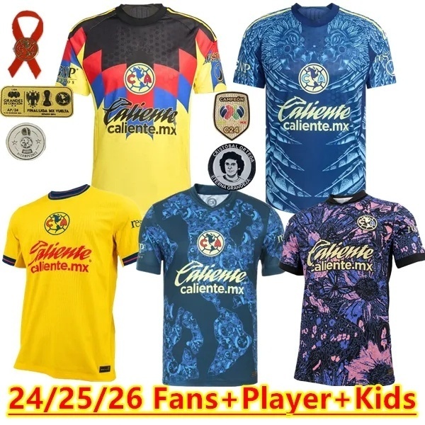 25 26 NEW MAXI ClUb AmEriCa Soccer Jerseys CA Liga MX 2025 2026 K.ALVAREZ LOZANO HENRY Long sleeves Player Football Shirts goalkeeper L.MALAGON Men