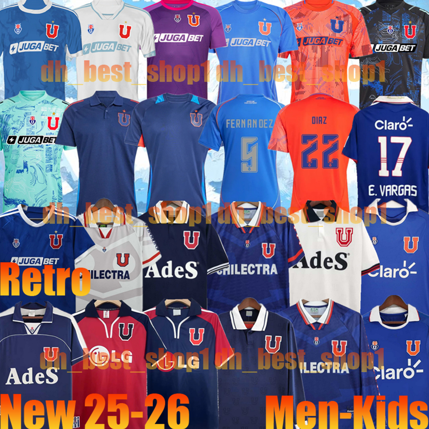 24 25 2026 Universidad de Chile Mens Retro 96 97 98 99 00 01 02 2011 Soccer Jerseys GUERRERO ASSADI L. FERNANDEZ GUERRA MORALES Home Away 3rd Training Wear Football Shirts