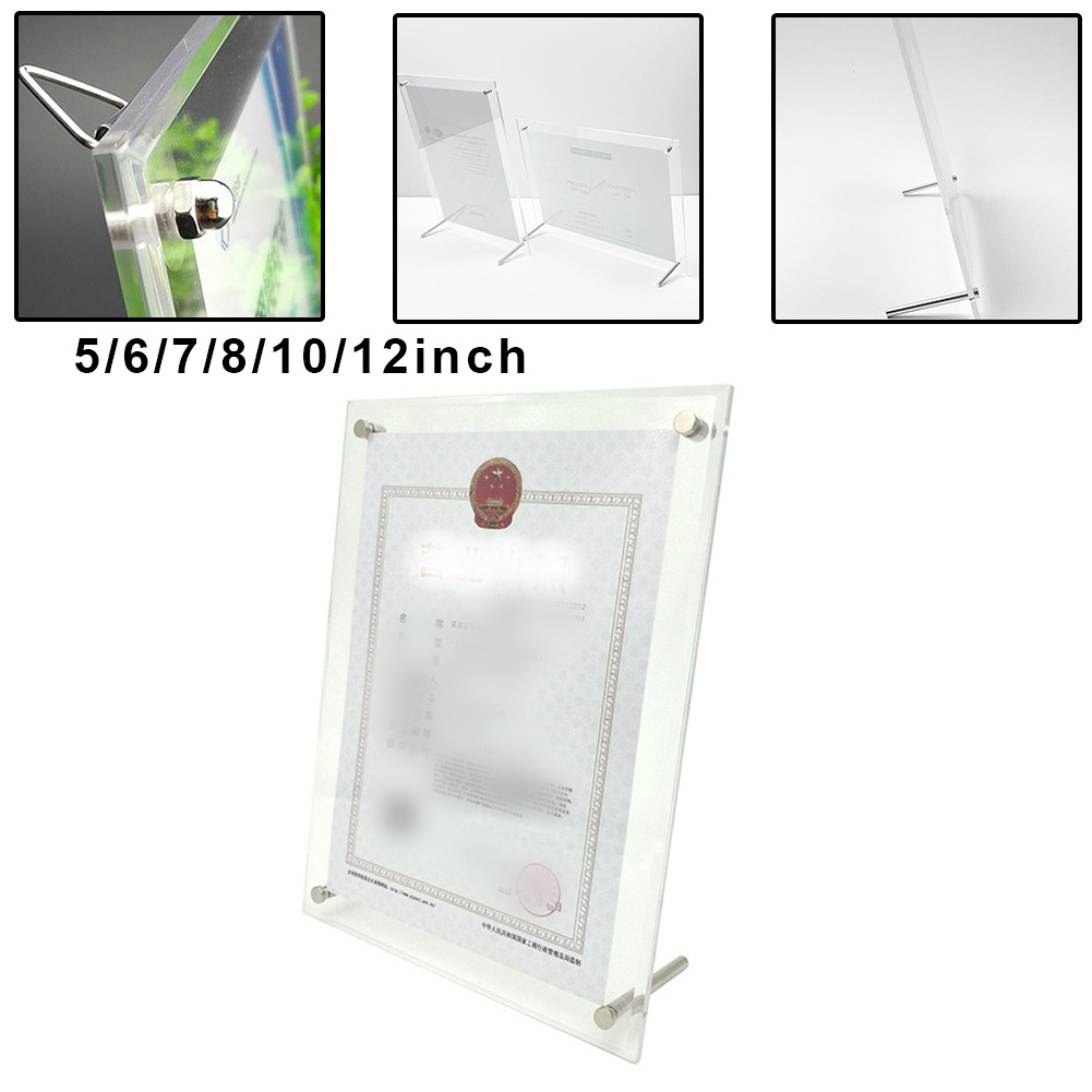 1 Pc Acrylic Photo Frame Transparent Painting Art Picture Holder 5/6/7/8/9/10/12inch For A3/A4/A5/A6 Paper Display Stand Decor H260306