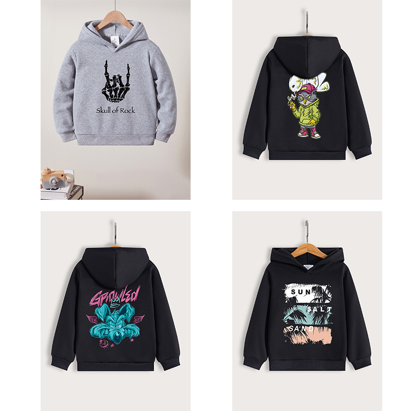 Pure cotton sweater women's 2025 new spring and autumn American letter cartoon pattern women's fashion high street hooded casual coat
