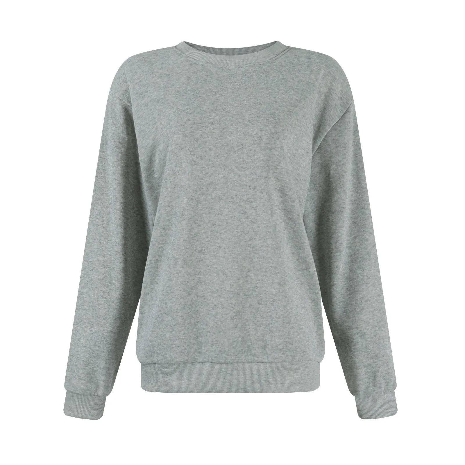 Womens Pullover Round Neck Long Sleeve Casual Solid Sporty Daily Wear Spring Summer Sweatshirts 250709