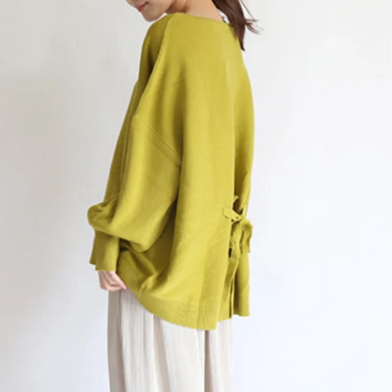 Oceanlove Hoodie Japan Style Back Bandage Loose Autumn Winter Sweatshirts Elegant Solid Casual All Match Women Hoodies 250709