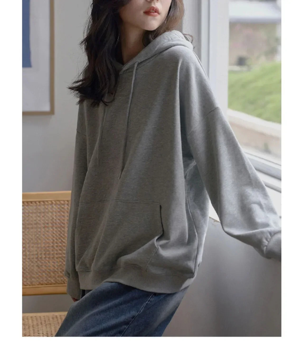 Spring and Autumn Season Thin Women Korean Edition Loose Size Fashion Hooded Sweater Casual Lazy Sports Top 250709