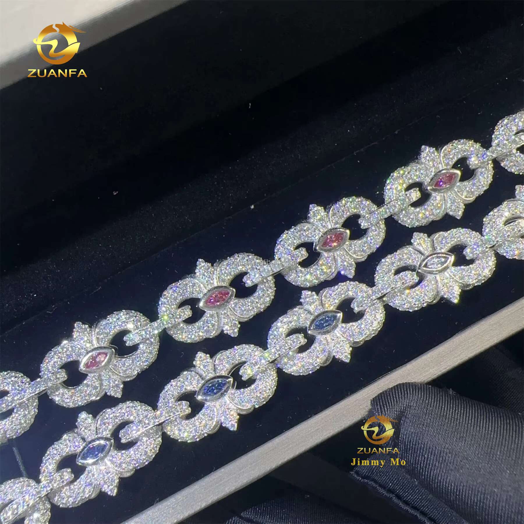 New Arrivals Fashion Style GRA Certificate S925 Silver Jewelry Iced Out Men VVS Moissanite Miami Infinity Cuban Link Bracelet