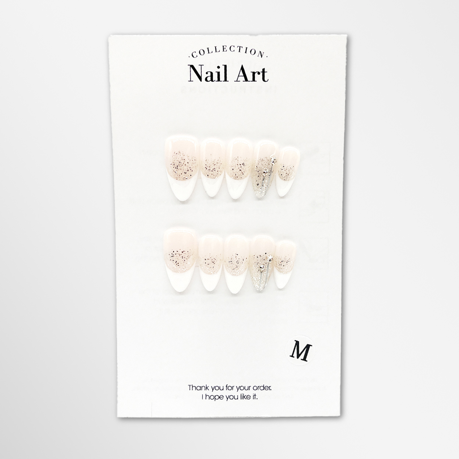 10 pieces of artistic hand-painted starry-eyed glittering false nails, the best gift to decorate yourself