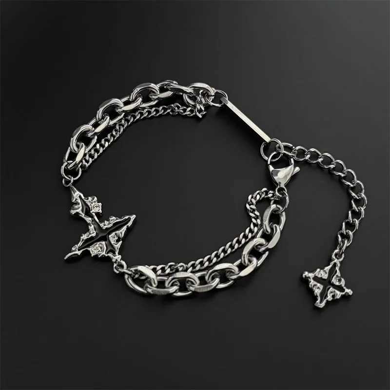 Hot Sales Dark Cross Necklace Men Fashion Punk Style Titanium Steel Non-Fading Womens High-end Bracelet Jewelry Set Accessories W250728