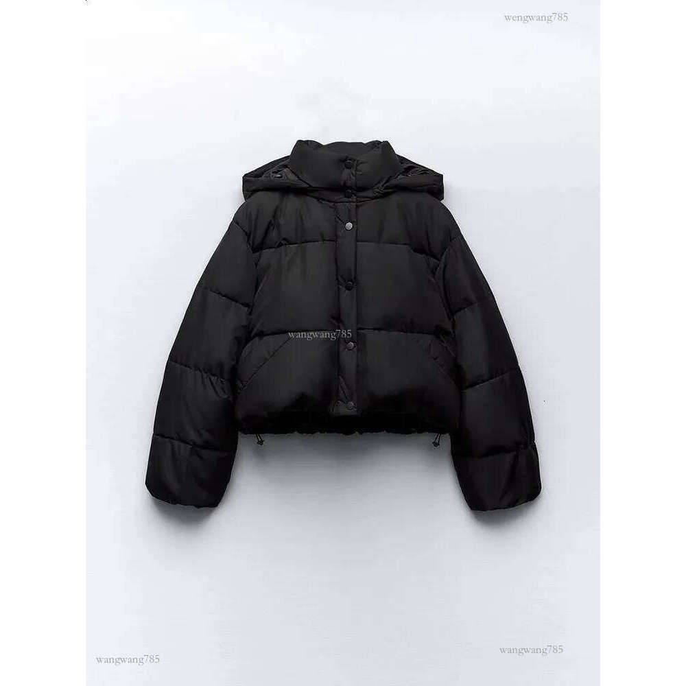 Autumn Winter Waterproof Windbreaker CROPPED Puffer Jacket Women Hooded Black Snow Parka Short Cotton Padded Jacket Coat 240914